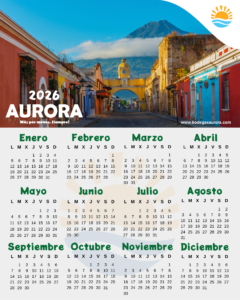 calendario 2026, bodegas aurora, diseno by wishbonekid