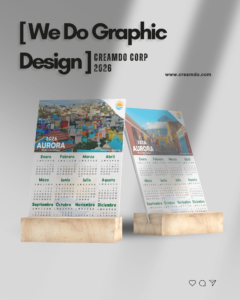 calendarios mockup, madera, bodegas aurora