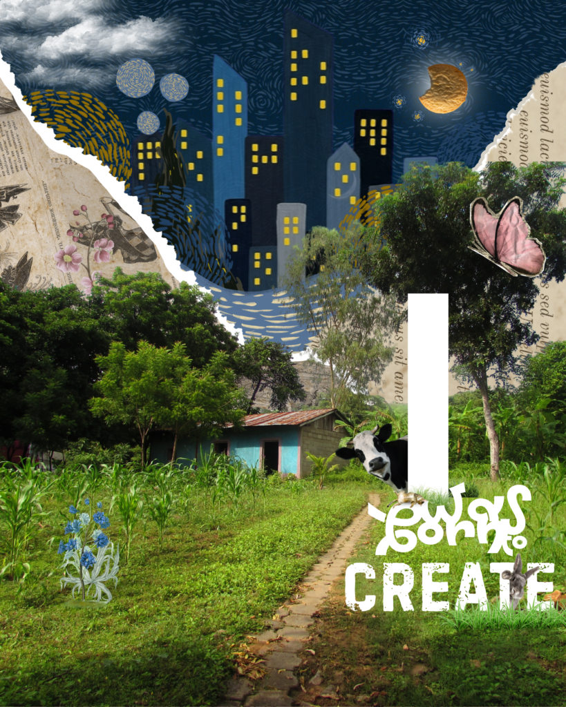 i was born to create, collage by wishbonekid ft creamdo corp