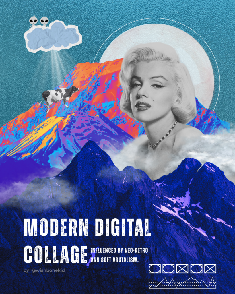 modern digital collage, post cover, creamdo, post 1