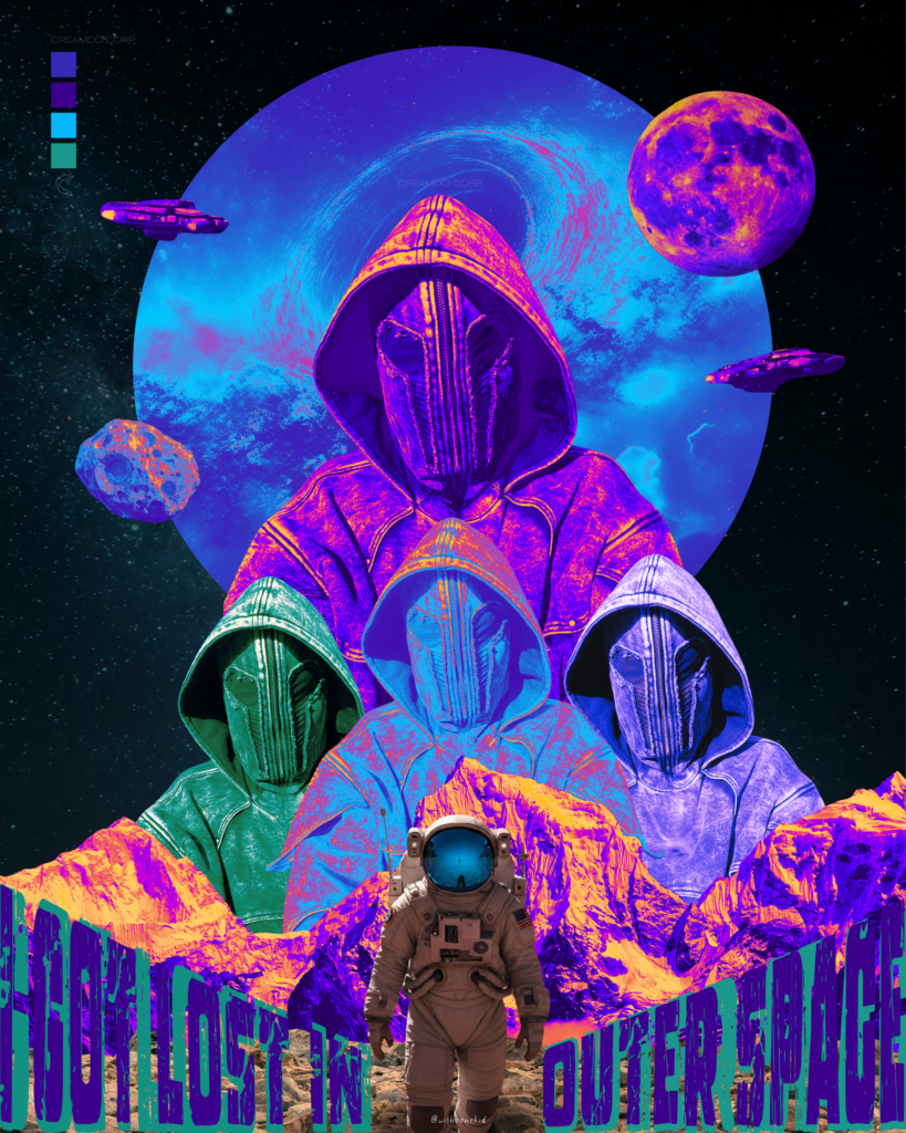 post two, lost on outer space, circle color technique