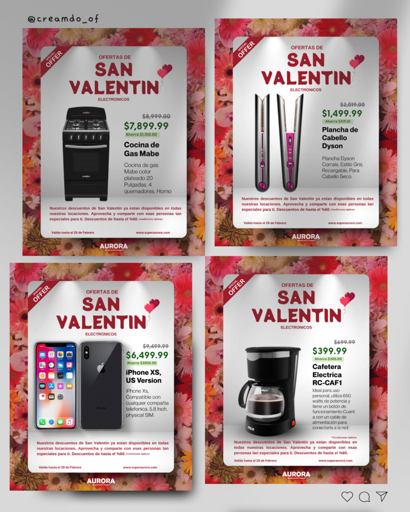 todos los poster de san valentin, auroras bodegas